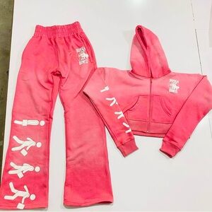 Kids Pink Hoodie and Pants Set